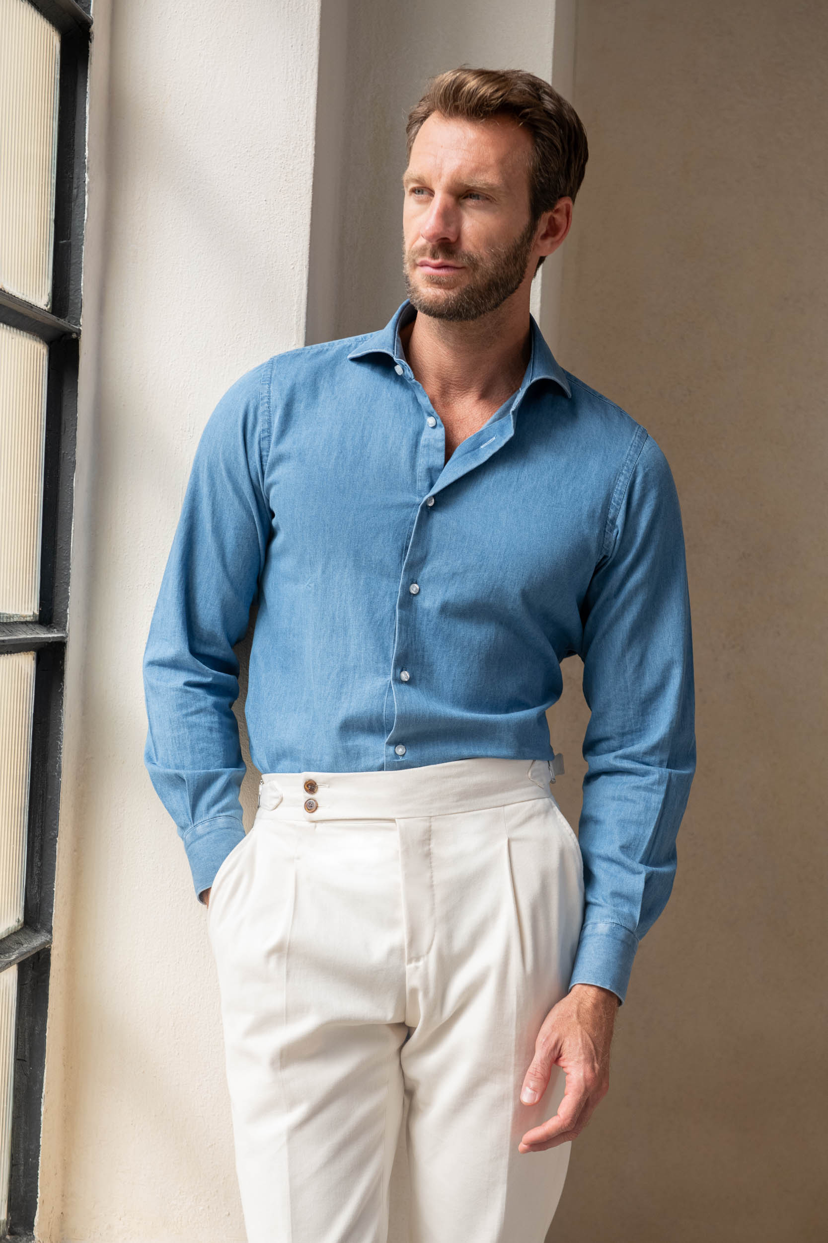 Camicia blu denim - Made in Italy