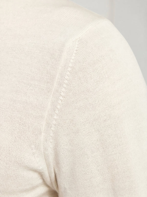 Polo in merino color crema – Made in Italy