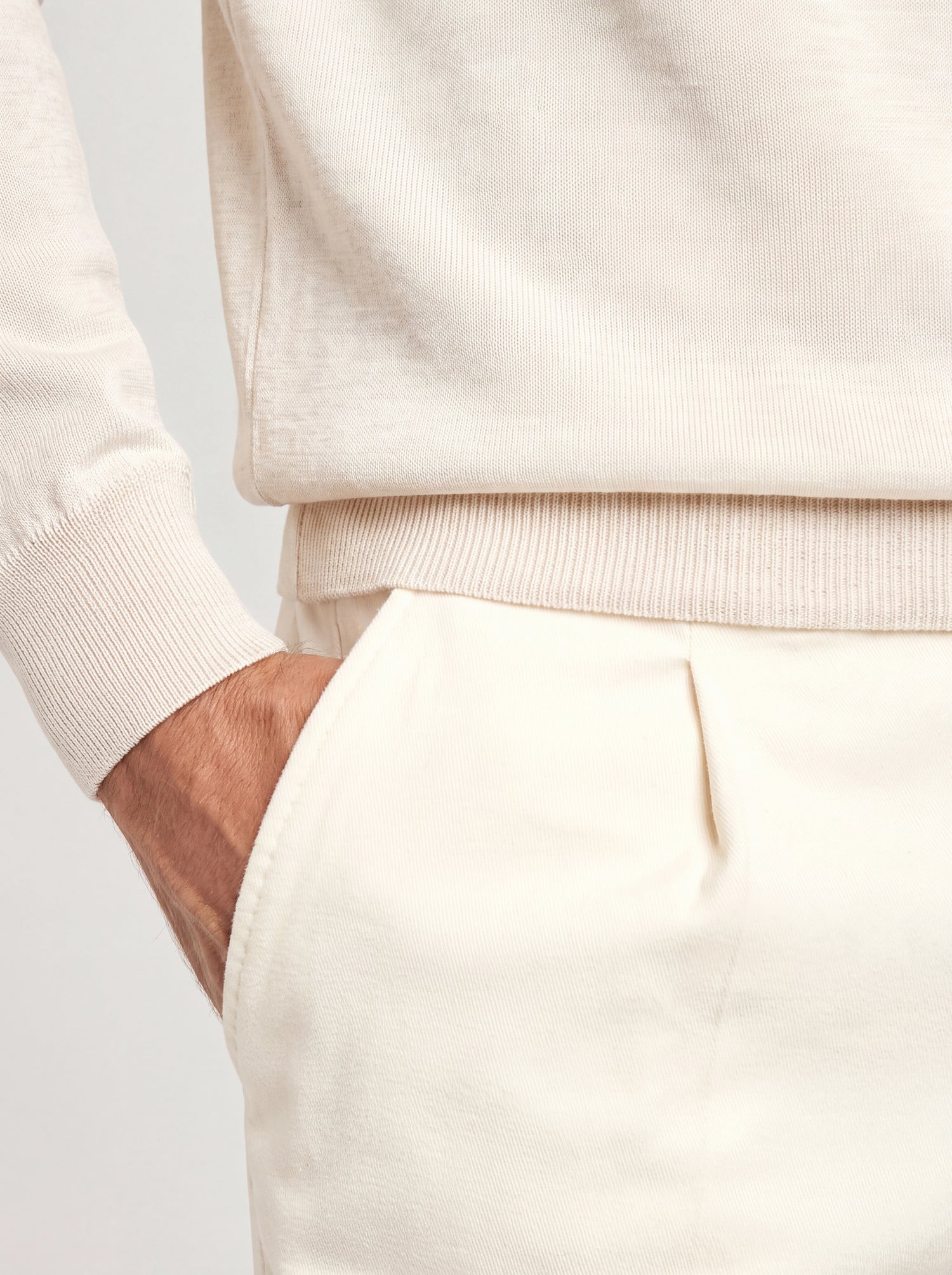 Polo en mérinos crème – Made in Italy