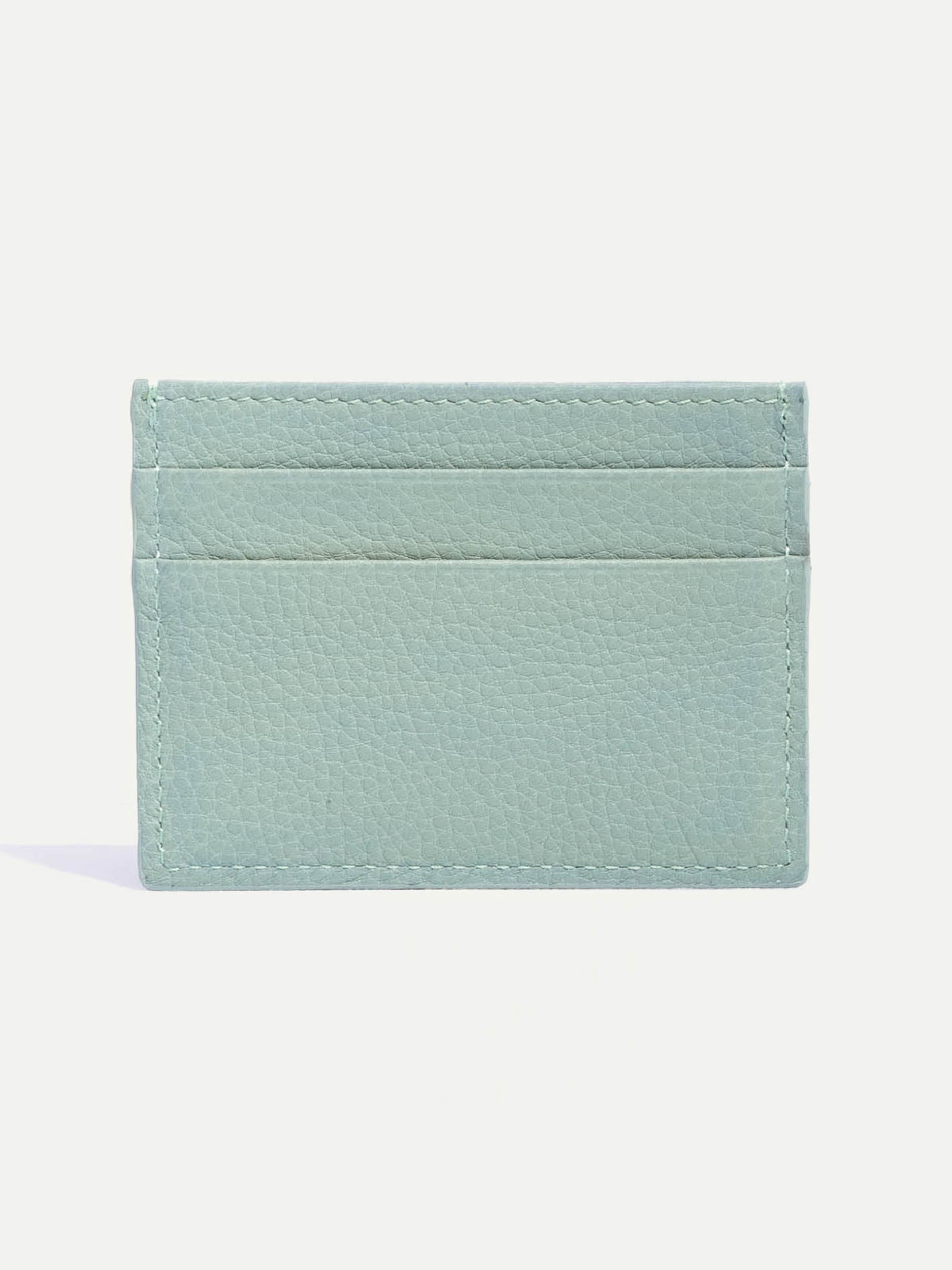 Verde acqua leather card holder - Made in Italy