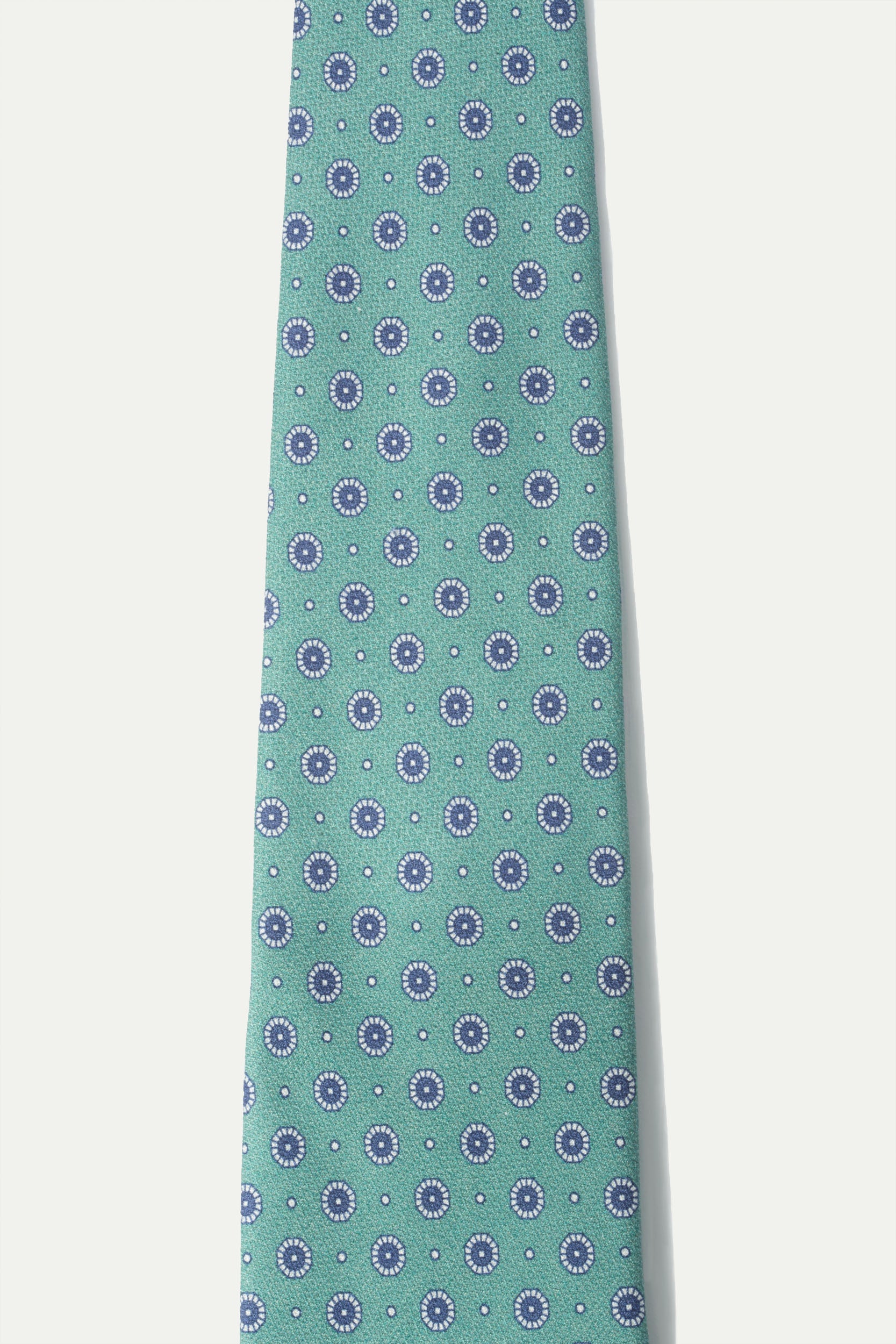 Green fancy printed silk tie - Made In Italy