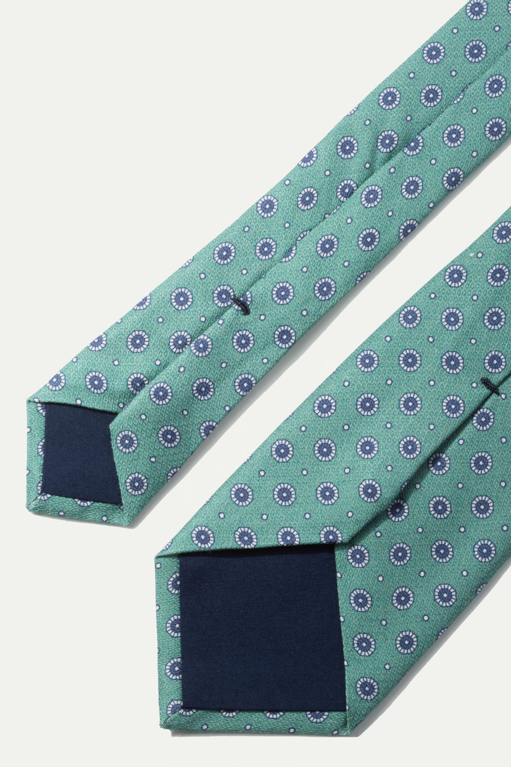 Cravatta in seta stampa fantasia verde - Made In Italy