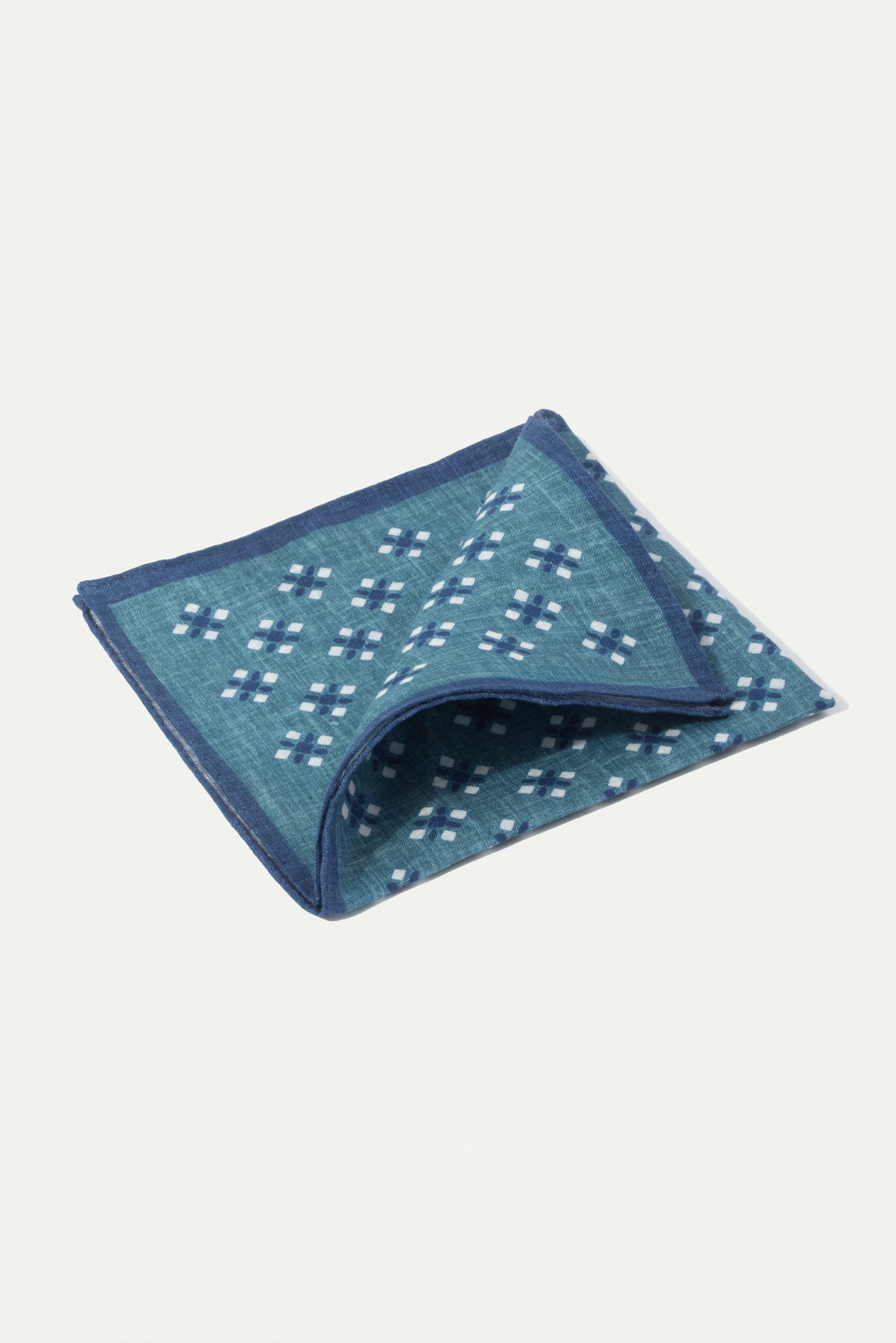 Green fancy reversible pocket square - Made in Italy