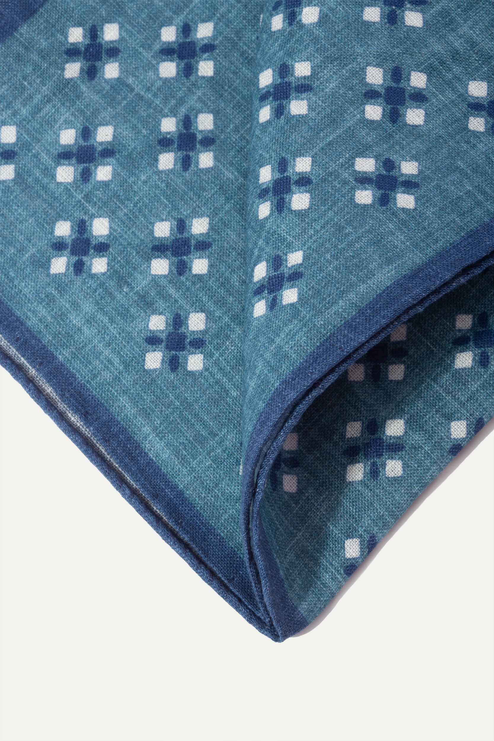 Green fancy reversible pocket square - Made in Italy