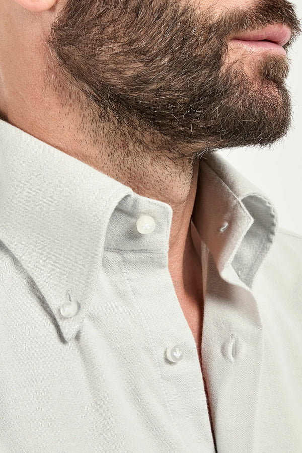 grey brushed cotton shirt, men brushed cotton shirt, italian brushed cotton shirt, grey button down shirt, luxury men's brushed cotton shirt, elegant men's button down shirt, refined brushed cotton shirt, tailored grey cotton shirt, premium italian cotton shirt, sophisticated men's brushed cotton shirt, timeless italian button down shirt, upscale men's cotton shirt, classic grey cotton shirt, italian craftsmanship button down shirt, premium men's grey shirt, refined italian brushed cotton shirt