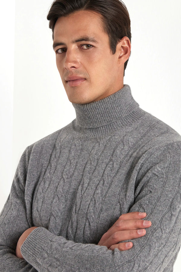 turtleneck sweater, mid-grey turtleneck, italian style, made in italy, winter knitwear, elegant knit, luxury sweater, tailored knit, menswear turtleneck, italian knitwear, mid-grey roll-neck, fine turtleneck sweater, versatile turtleneck, premium italian sweater, smart winter top, classic turtleneck, refined knitwear, italian craftsmanship sweater, lightweight winter sweater, minimalist sweater