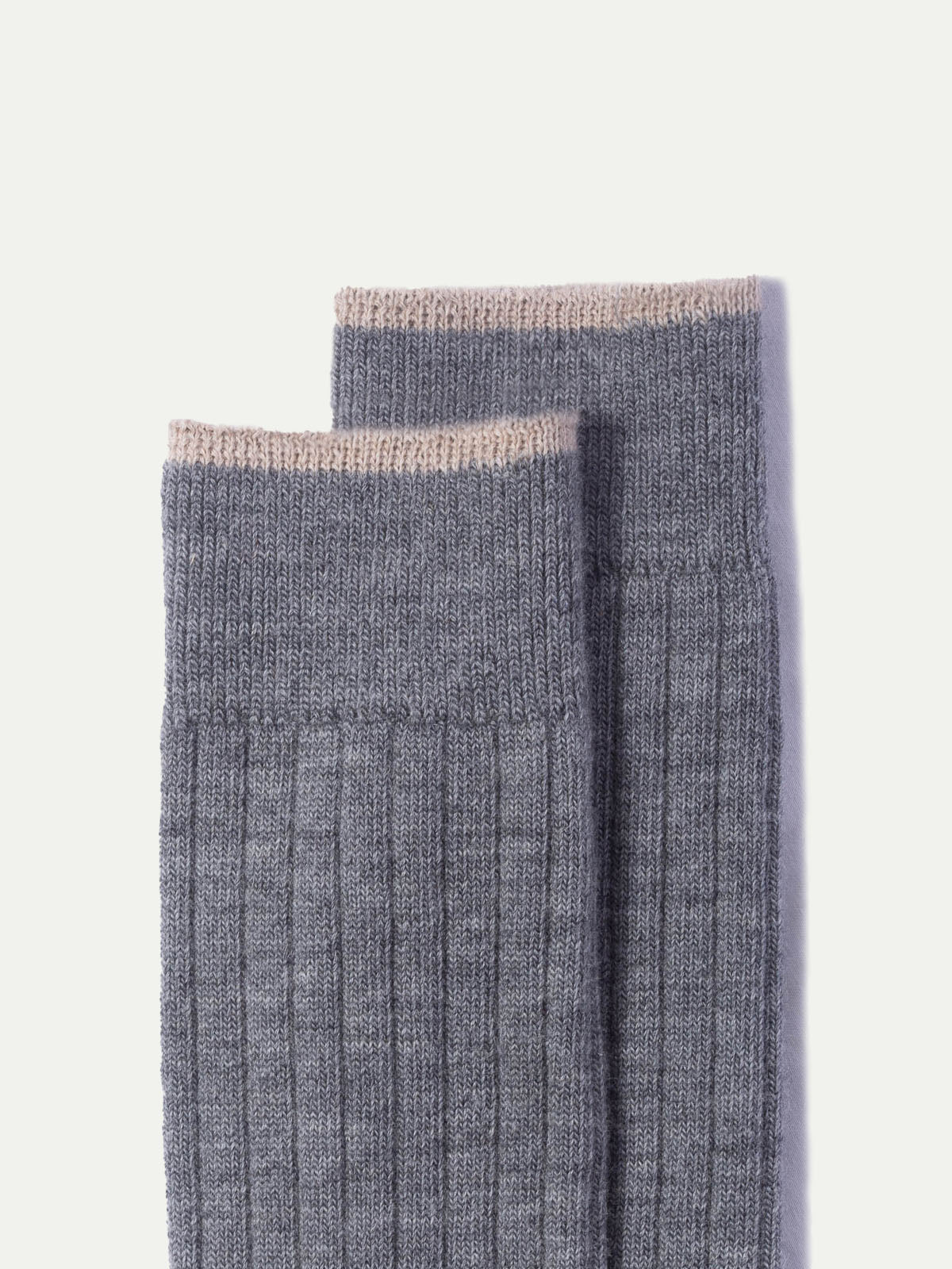 Calze corte grigio chiaro in lana super resistente - Made in Italy