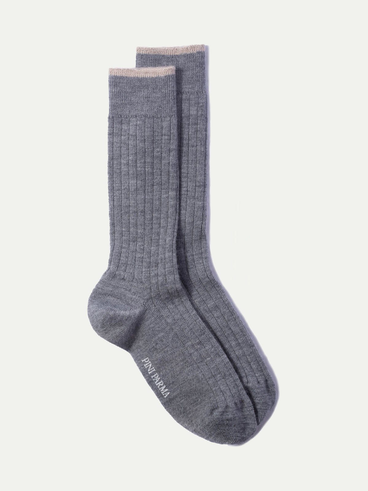 Gris clair - Chaussettes courtes en laine super résistantes - Made in Italy