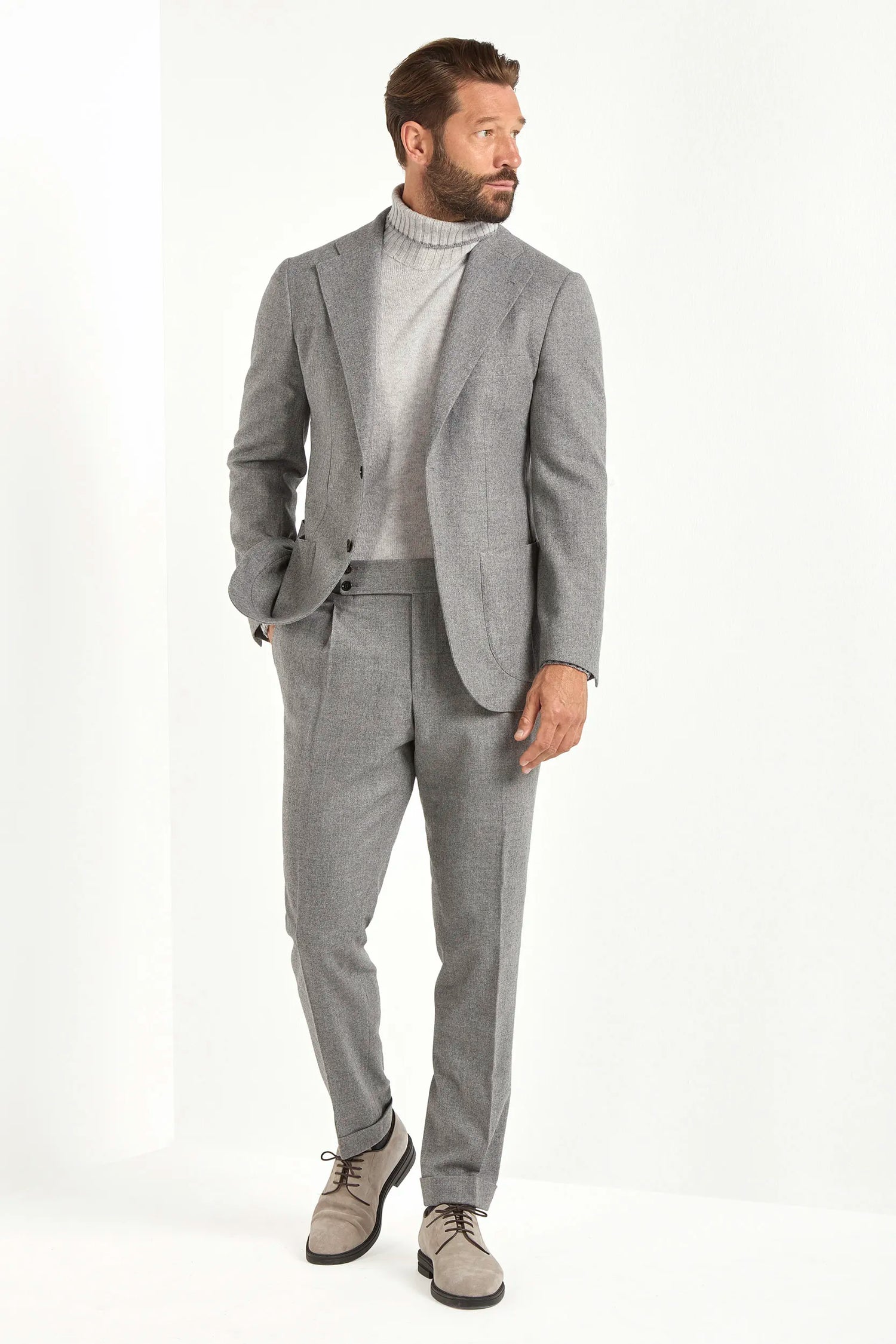 Veste en flanelle gris moyen - Made in Italy