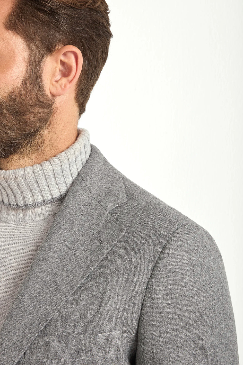 Mid grey flannel jacket - Made in Italy