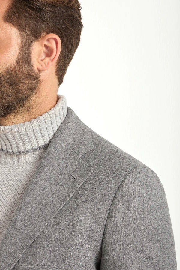 Mid grey flannel jacket - Made in Italy