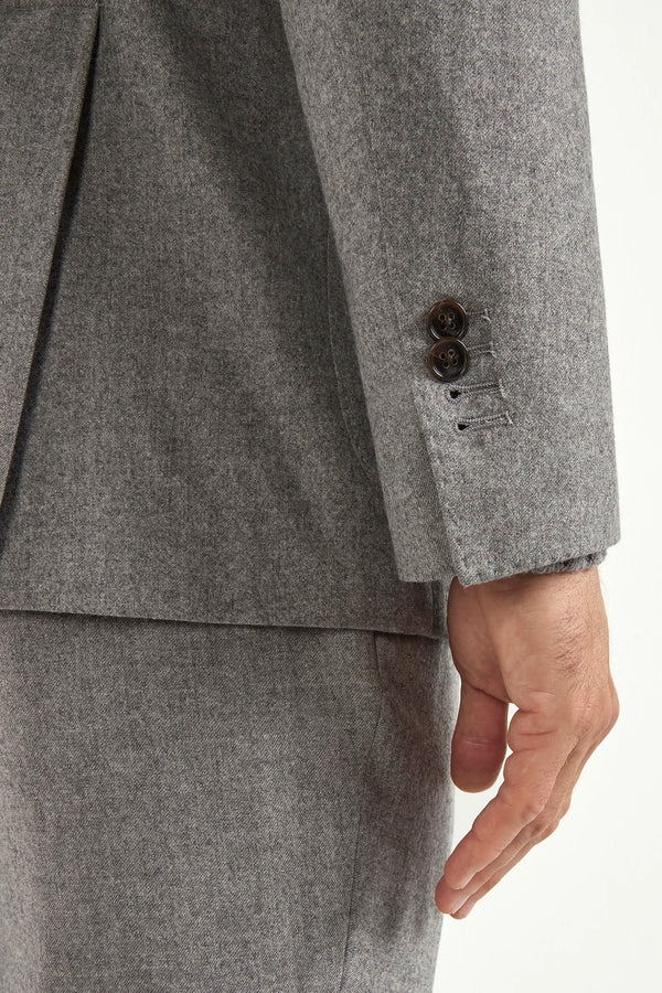 Mid grey flannel jacket - Made in Italy