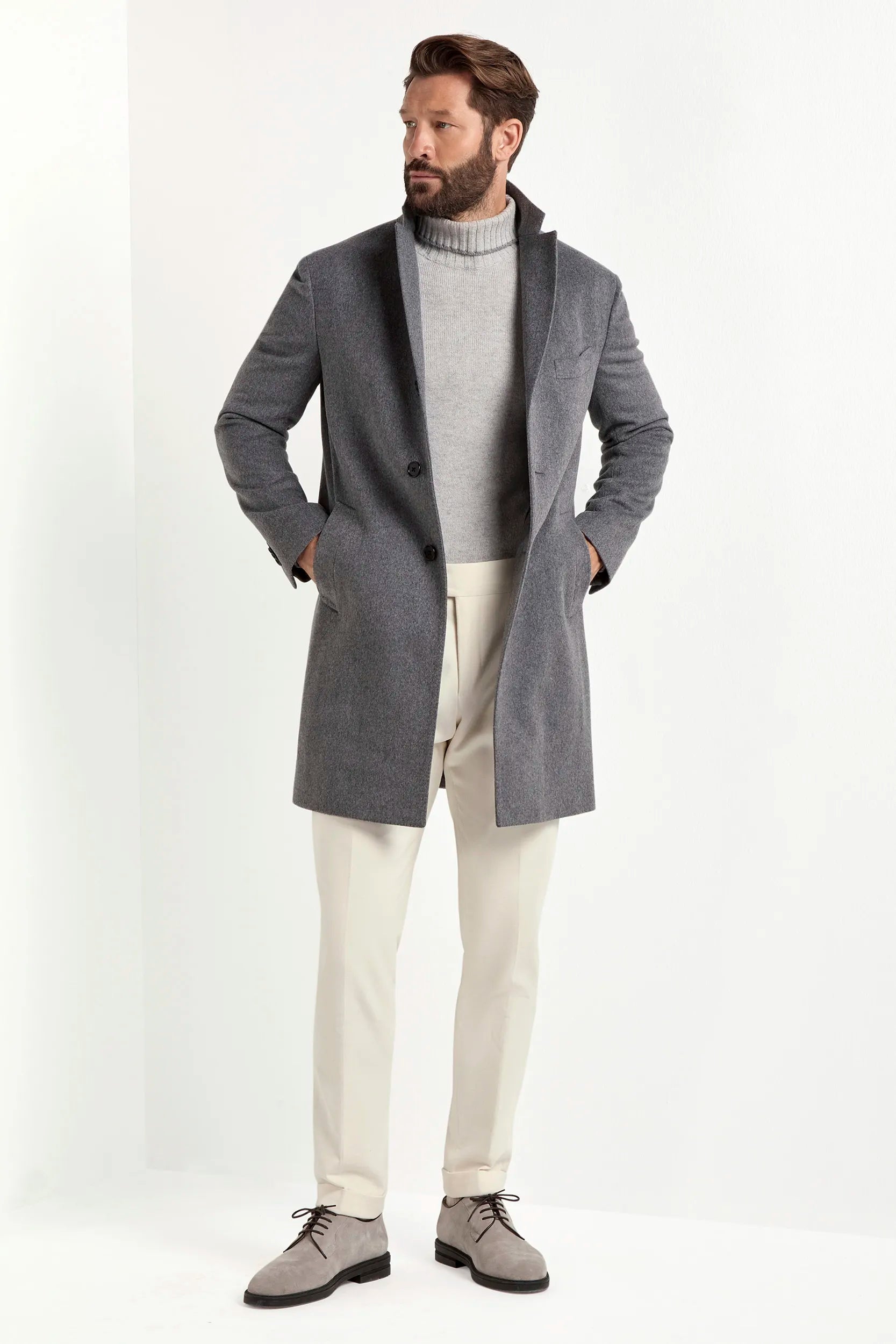 grey overcoat, men's grey overcoat, italian wool overcoat, grey tailored overcoat, luxury men's overcoat, elegant men's coat, refined wool overcoat, tailored grey coat, premium italian overcoat, sophisticated men's coat, timeless italian overcoat, upscale men's coat, classic grey wool coat, italian craftsmanship overcoat, premium men's overcoat, refined italian coat