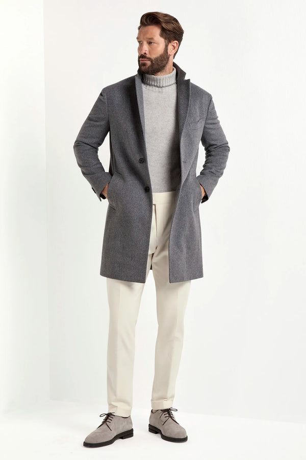 grey overcoat, men's grey overcoat, italian wool overcoat, grey tailored overcoat, luxury men's overcoat, elegant men's coat, refined wool overcoat, tailored grey coat, premium italian overcoat, sophisticated men's coat, timeless italian overcoat, upscale men's coat, classic grey wool coat, italian craftsmanship overcoat, premium men's overcoat, refined italian coat