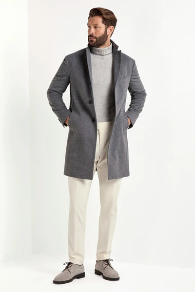 Grey overcoat | Made in Italy | Pini Parma