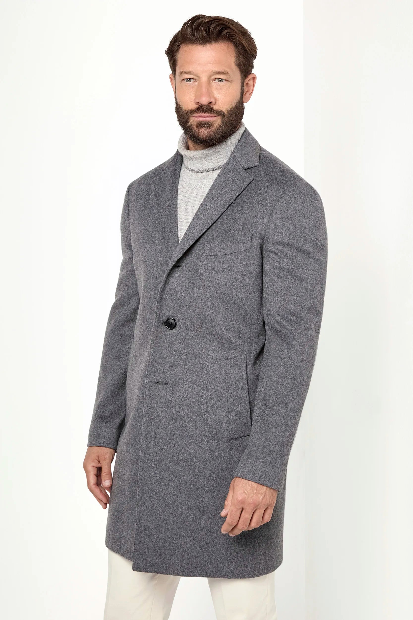 Grey overcoat | Made in Italy | Pini Parma