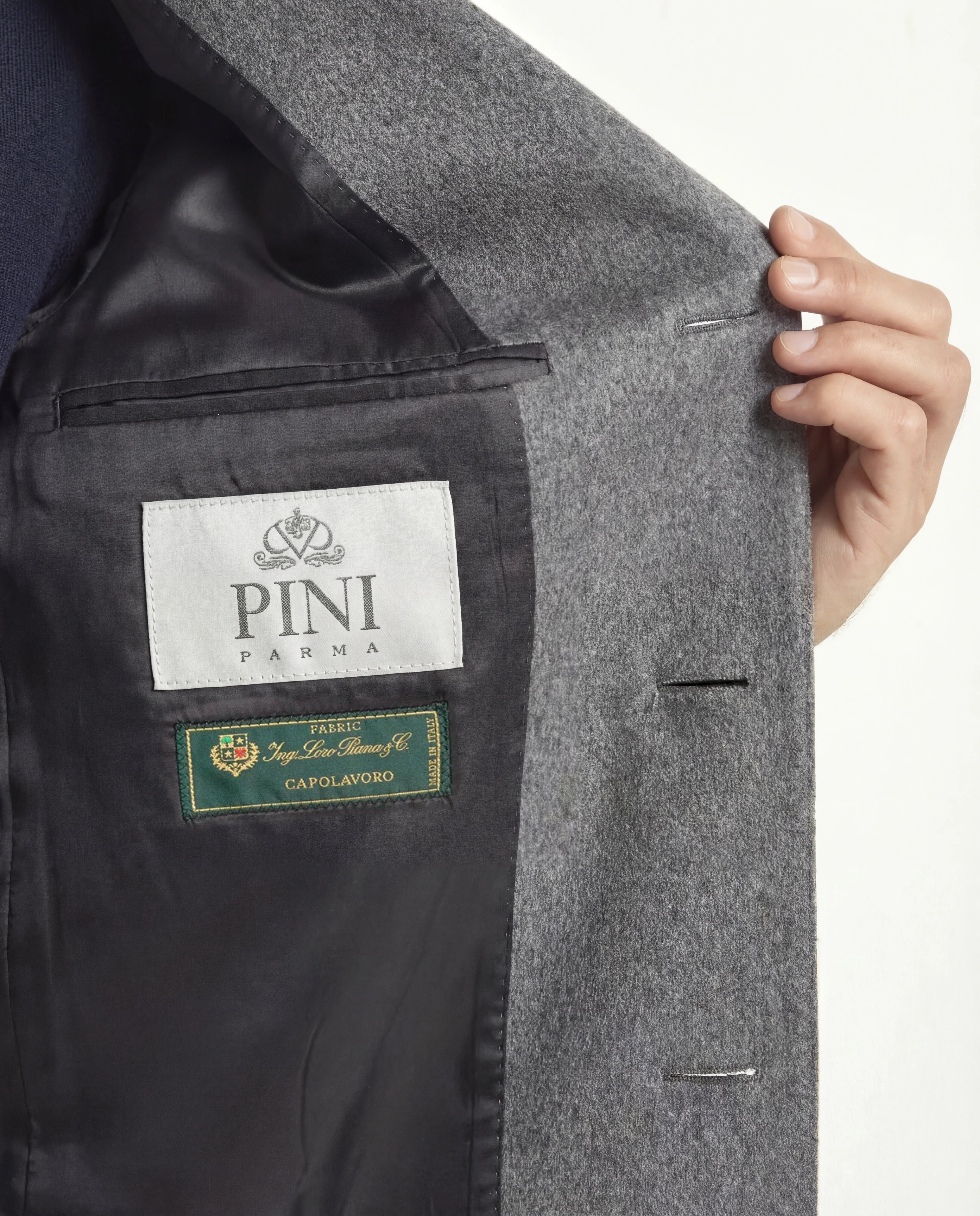 Grey overcoat | Made in Italy | Pini Parma