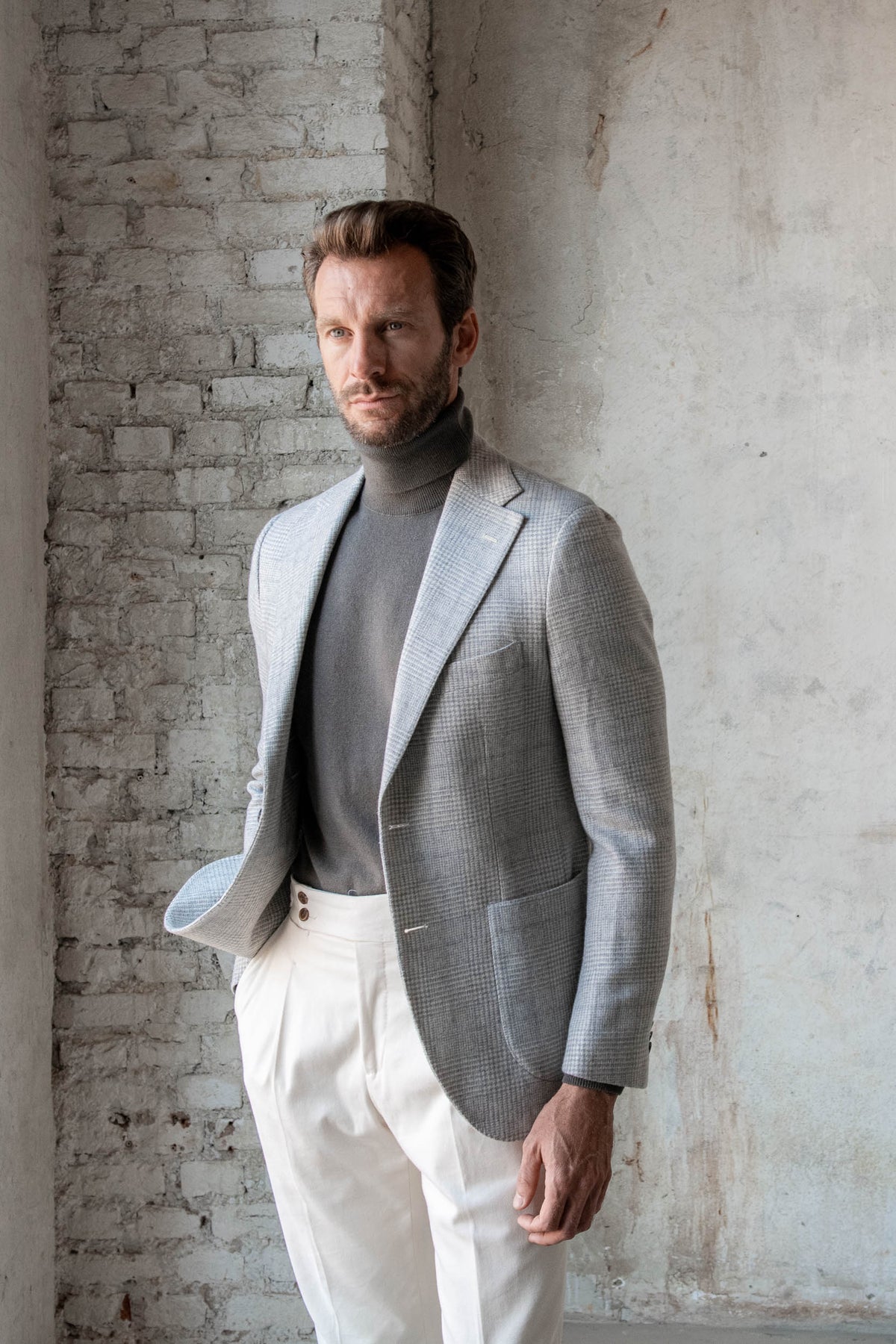 Grey Prince of Wales jacket - Made in Italy