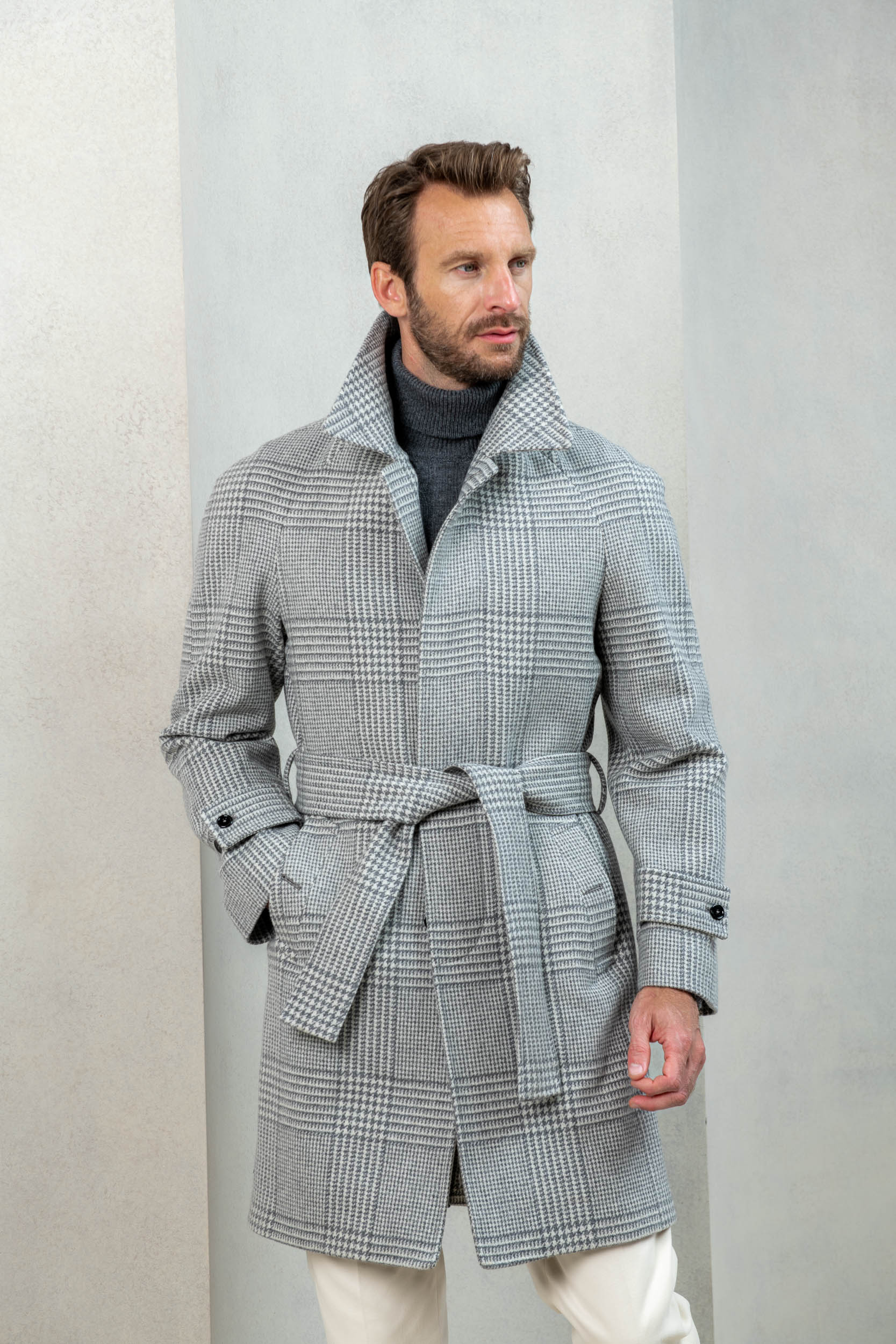 Prince of Wales Raglan coat – Made in Italy