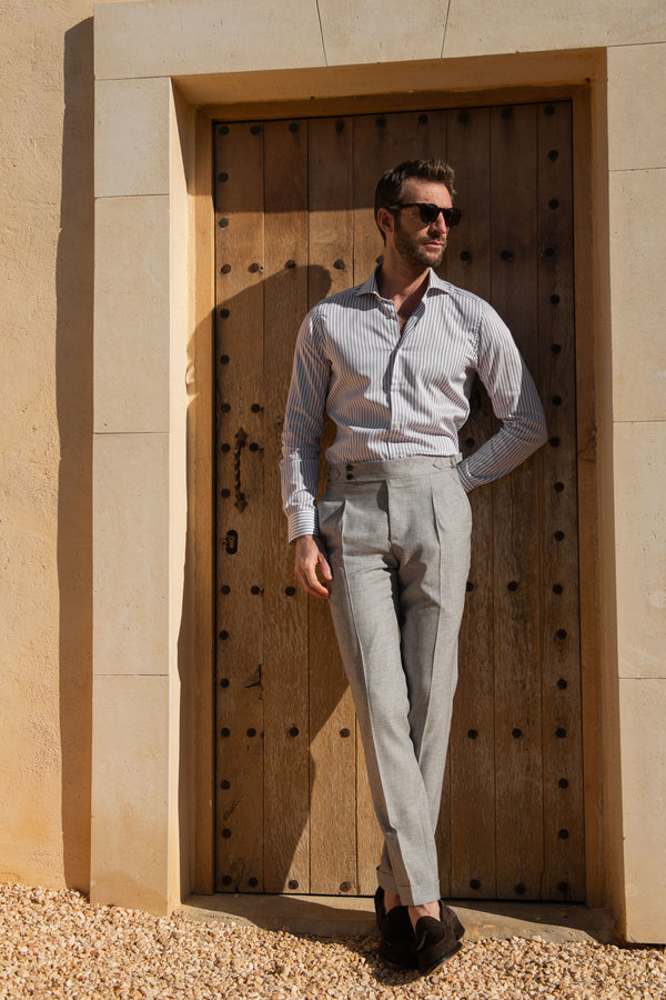 Camicia estiva in cotone, Camicia grigia a righe, camicia in cotone, camicia grigia in cotone, Chemise d'été en coton, chemise grise à rayures, chemise en coton, chemise grise en coton, Cotton summer shirt, grey striped shirt, cotton shirt, grey cotton shirt,