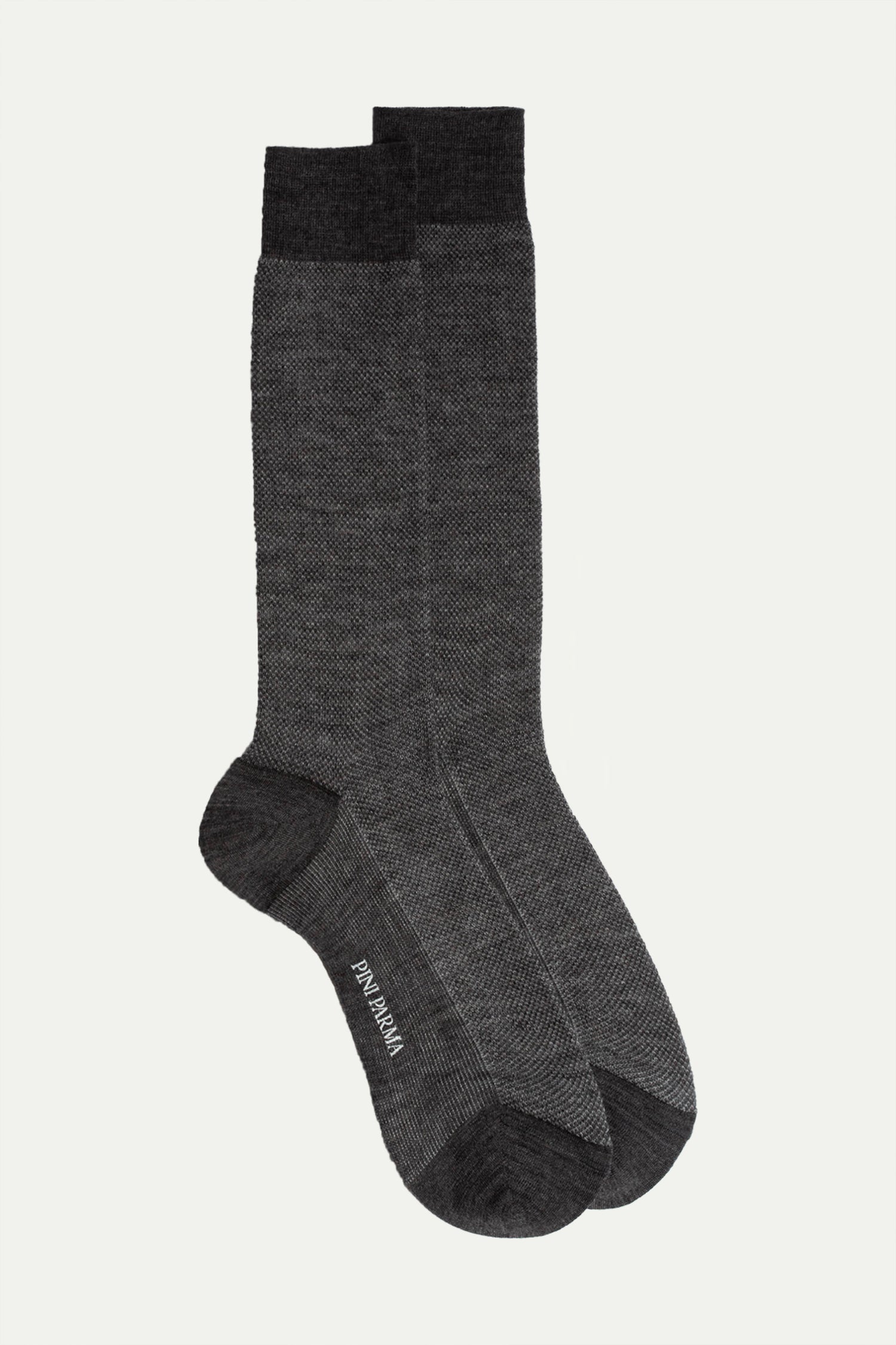 Chaussettes courtes grises à micro-motif fantaisie - Made in Italy