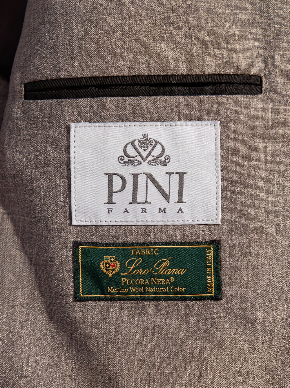Tobacco wool silk and linen suit - Made in Italy
