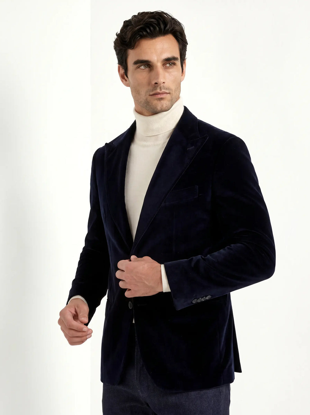 Navy blue velvet jacket