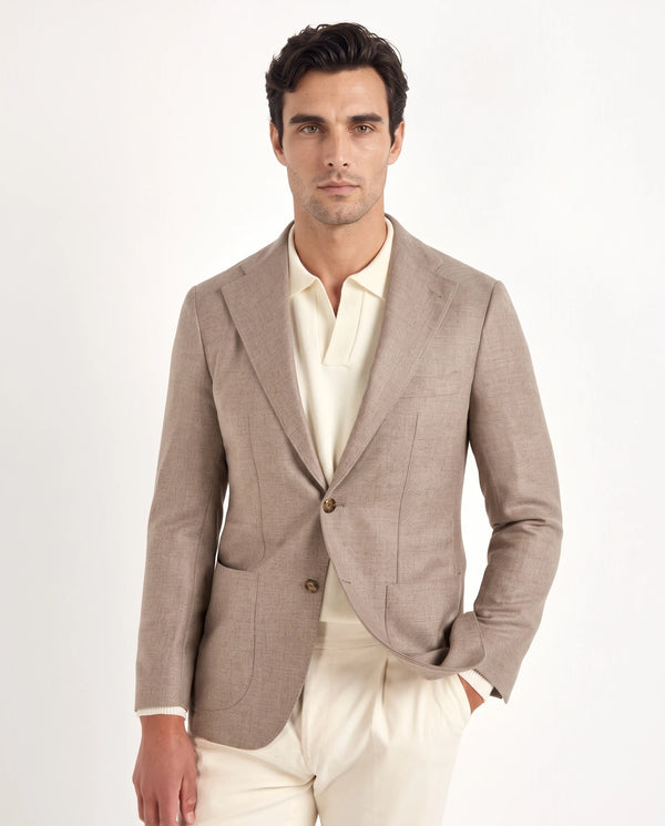 Taupe jacket in wool and cashmere - Made in Italy