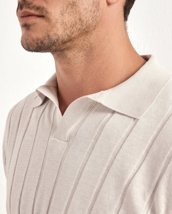 Polo côtelé Stone - Made in Italy