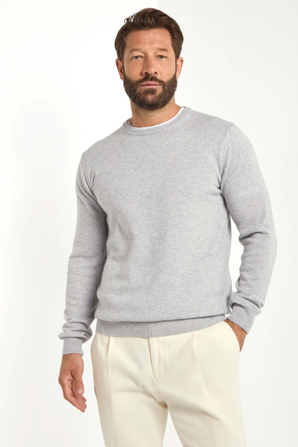 Girocollo in cashmere sabbia – Made in Italy