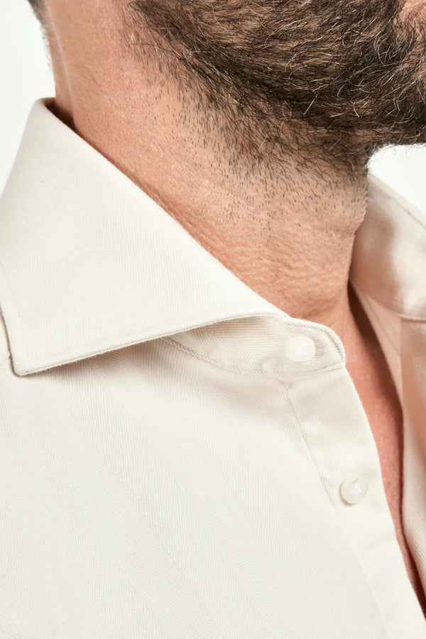Ivory cotton and Tencel™ shirt - Made In Italy