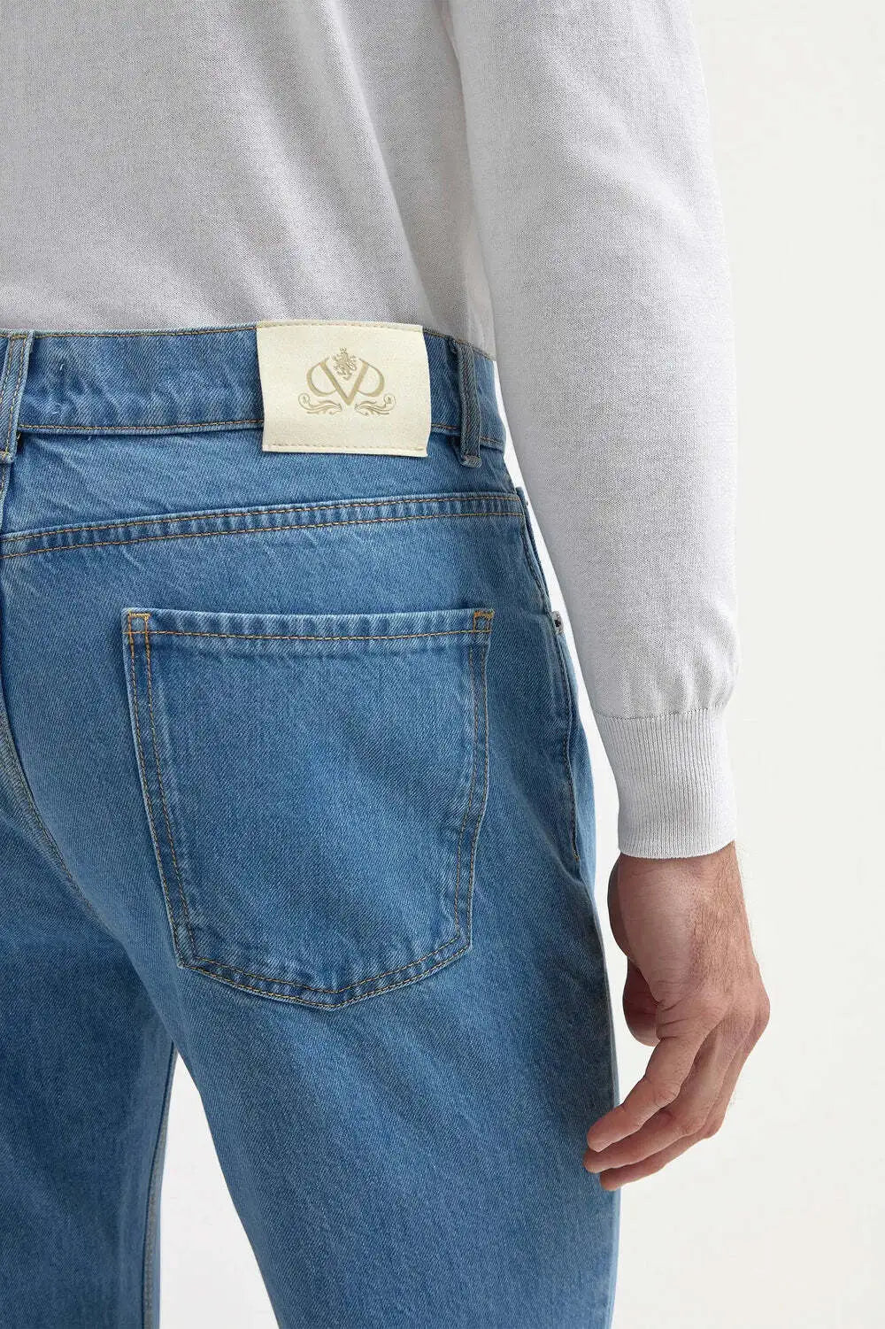 Jean droit bleu clair - coton Candiani - Made in Italy