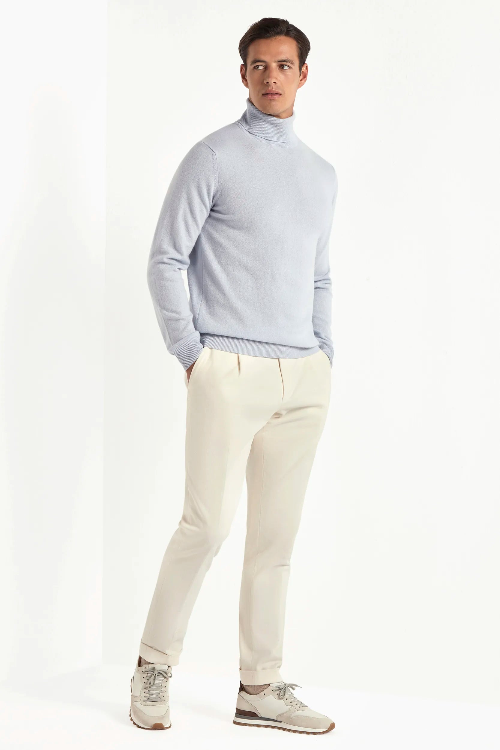 light blue cashmere turtleneck, italian style, made in italy, 100% cashmere turtleneck, luxury cashmere sweater, elegant winter knitwear, refined menswear turtleneck, premium italian sweater, versatile layering turtleneck, fine cashmere knit, tailored cashmere turtleneck, breathable winter sweater, soft cashmere knitwear, upscale cashmere sweater, italian craftsmanship turtleneck, polished winter knit, classic light blue turtleneck, timeless italian sweater, sophisticated cashmere knit, cozy winter cashmere