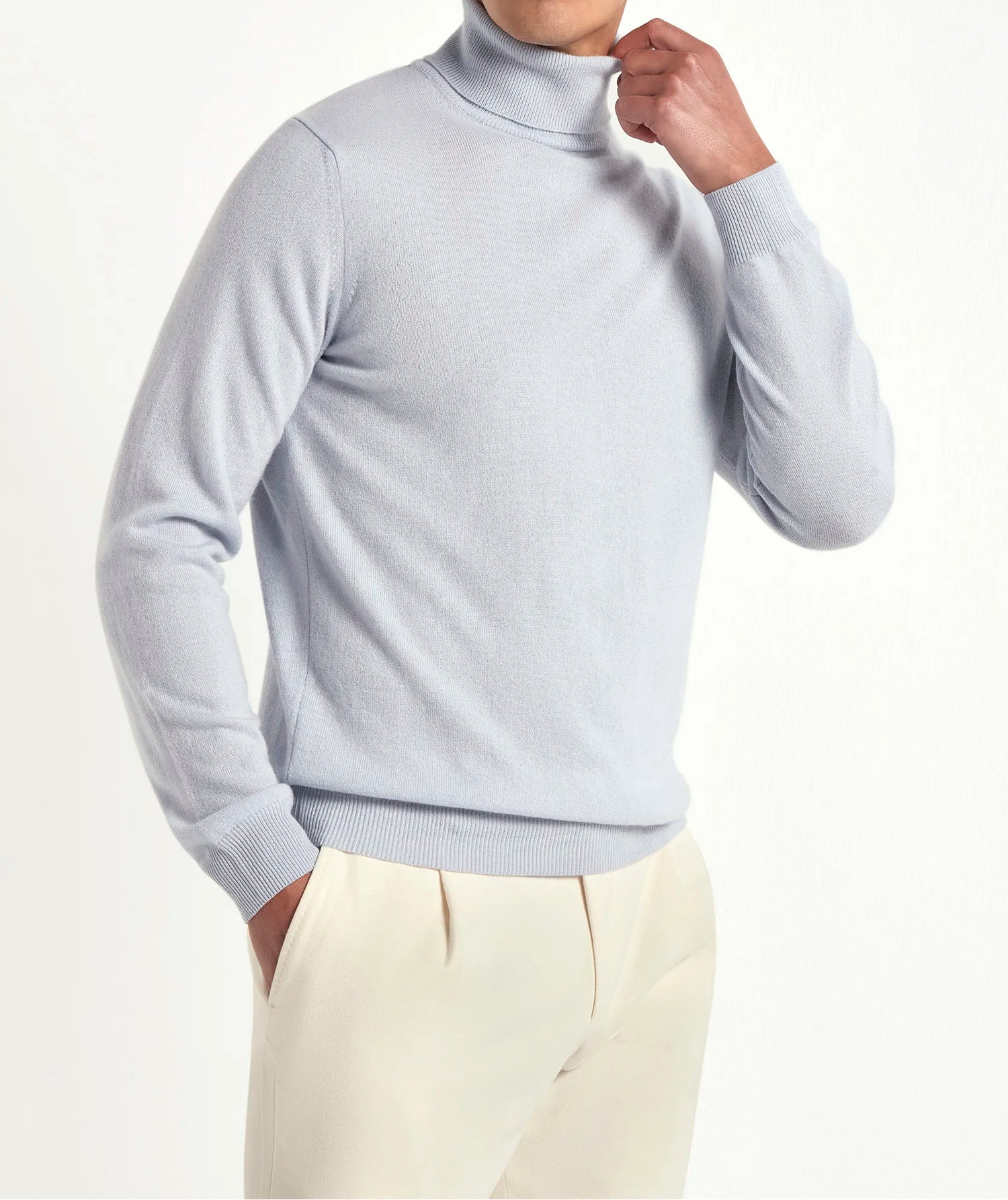 light blue cashmere turtleneck, italian style, made in italy, 100% cashmere turtleneck, luxury cashmere sweater, elegant winter knitwear, refined menswear turtleneck, premium italian sweater, versatile layering turtleneck, fine cashmere knit, tailored cashmere turtleneck, breathable winter sweater, soft cashmere knitwear, upscale cashmere sweater, italian craftsmanship turtleneck, polished winter knit, classic light blue turtleneck, timeless italian sweater, sophisticated cashmere knit, cozy winter cashmere