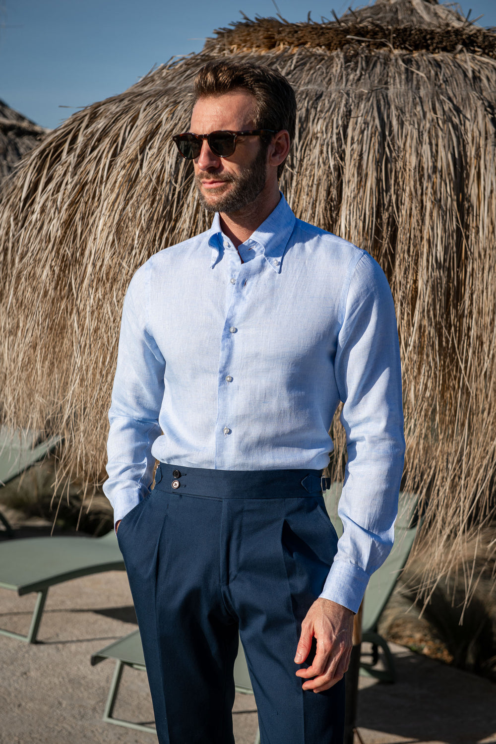 Linen Button Down White linen button down shirt - Made In Italy