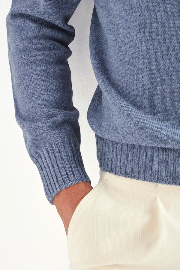 Light blue mock neck - Made in Italy