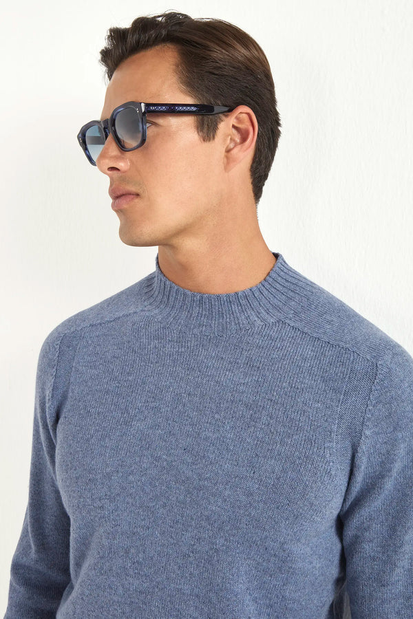 Light blue mock neck - Made in Italy
