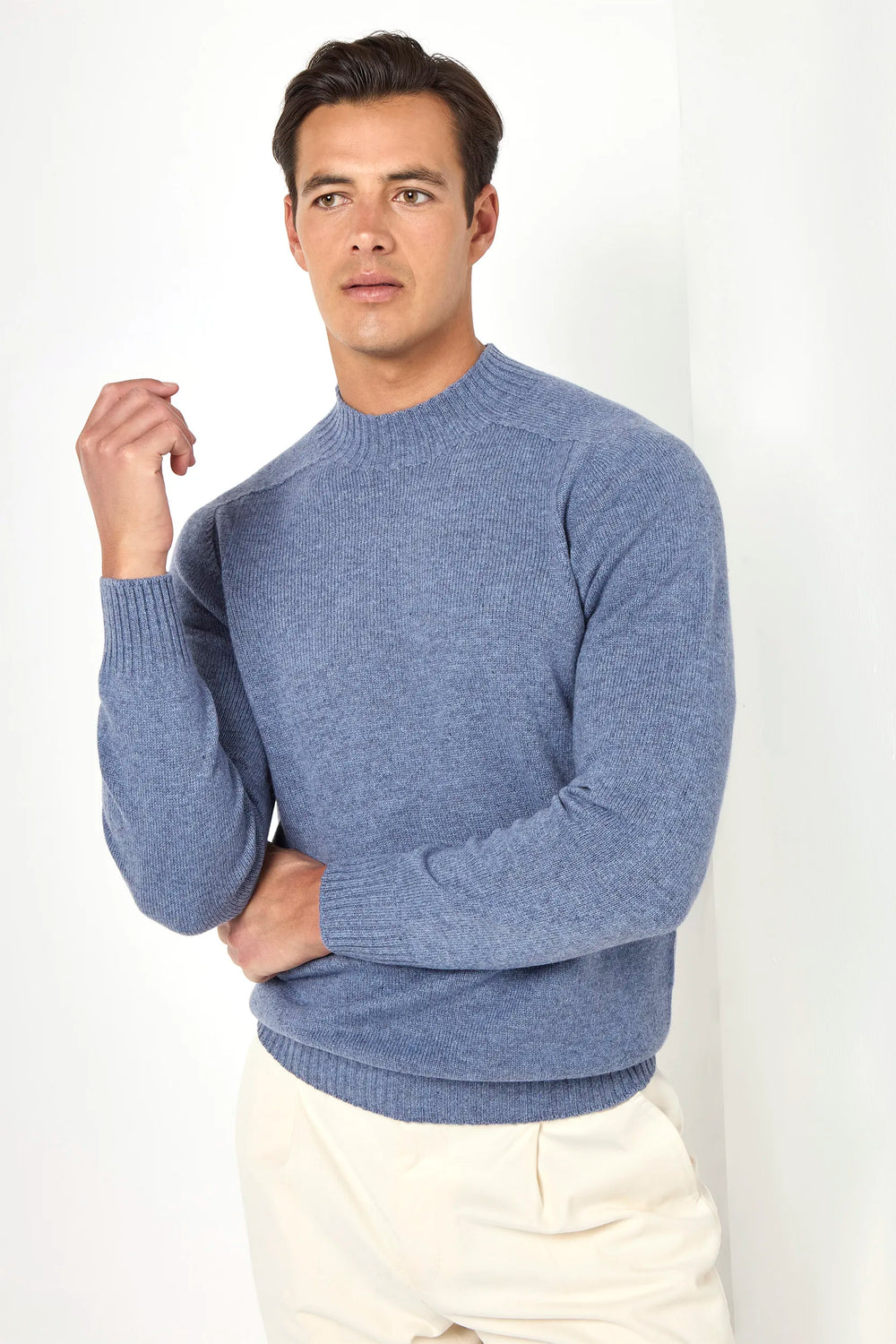 Light blue mock neck - Made in Italy