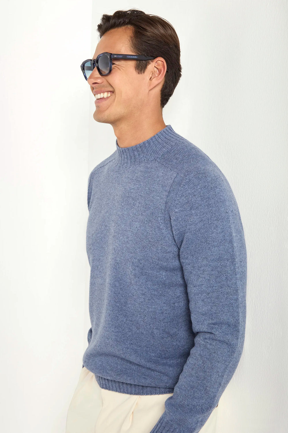 Light blue mock neck - Made in Italy