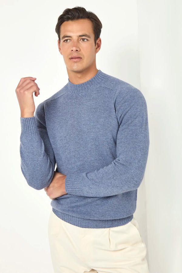 Light blue mock neck - Made in Italy