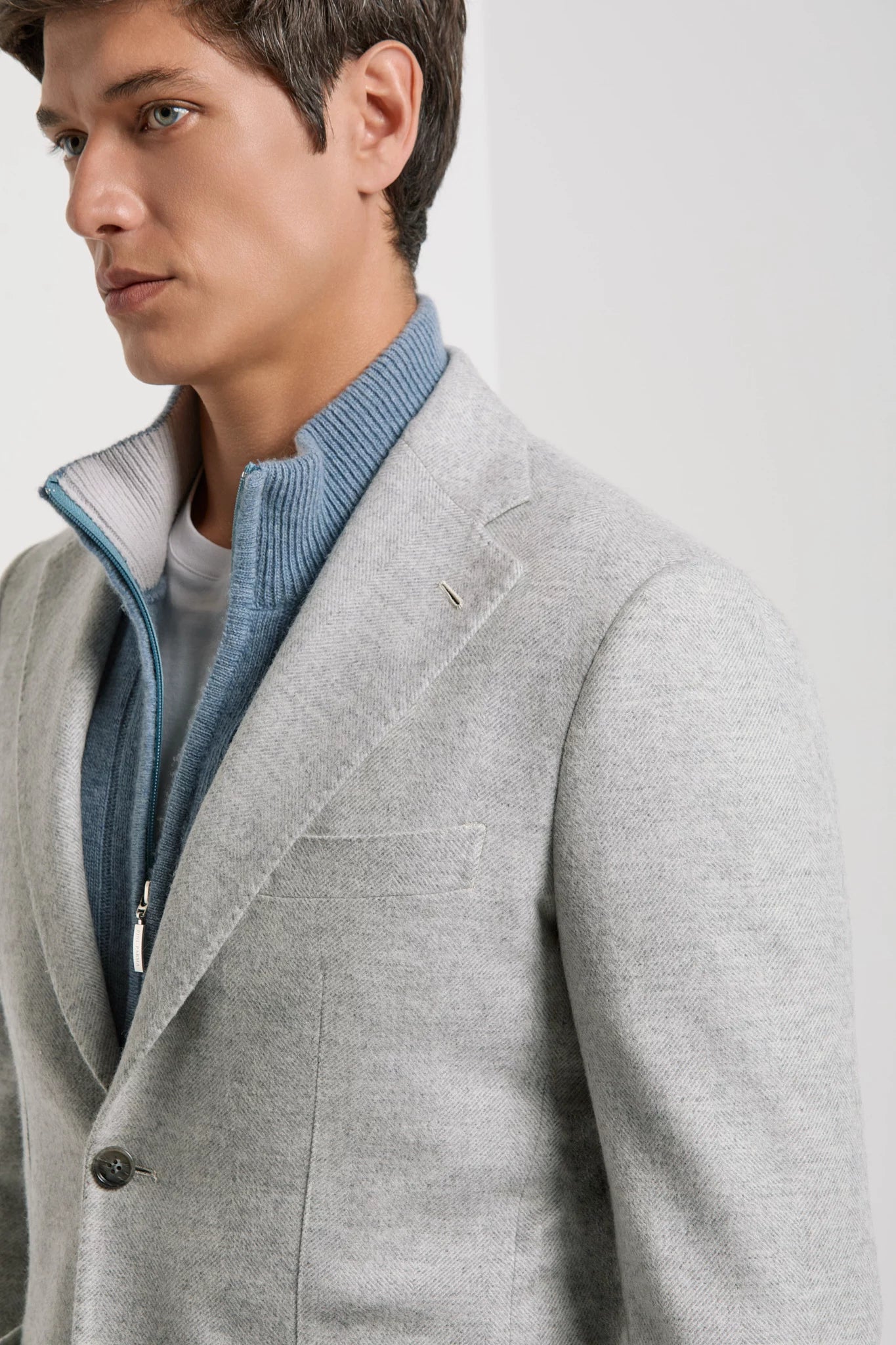 Veste à chevrons gris clair - Made in Italy