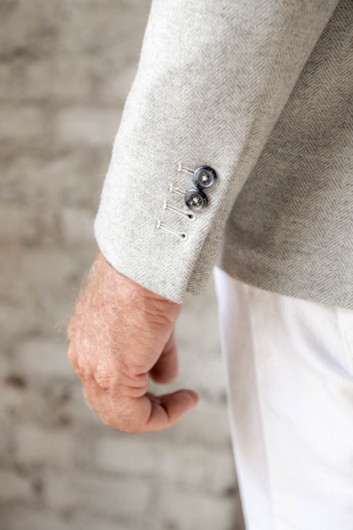 Light grey herringbone jacket Made in Italy