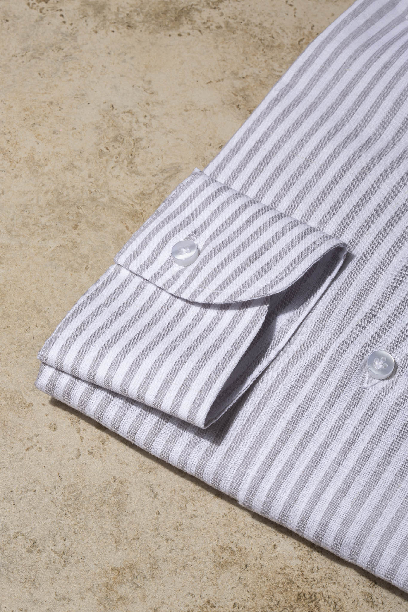 Light grey striped shirt - Made in Italy