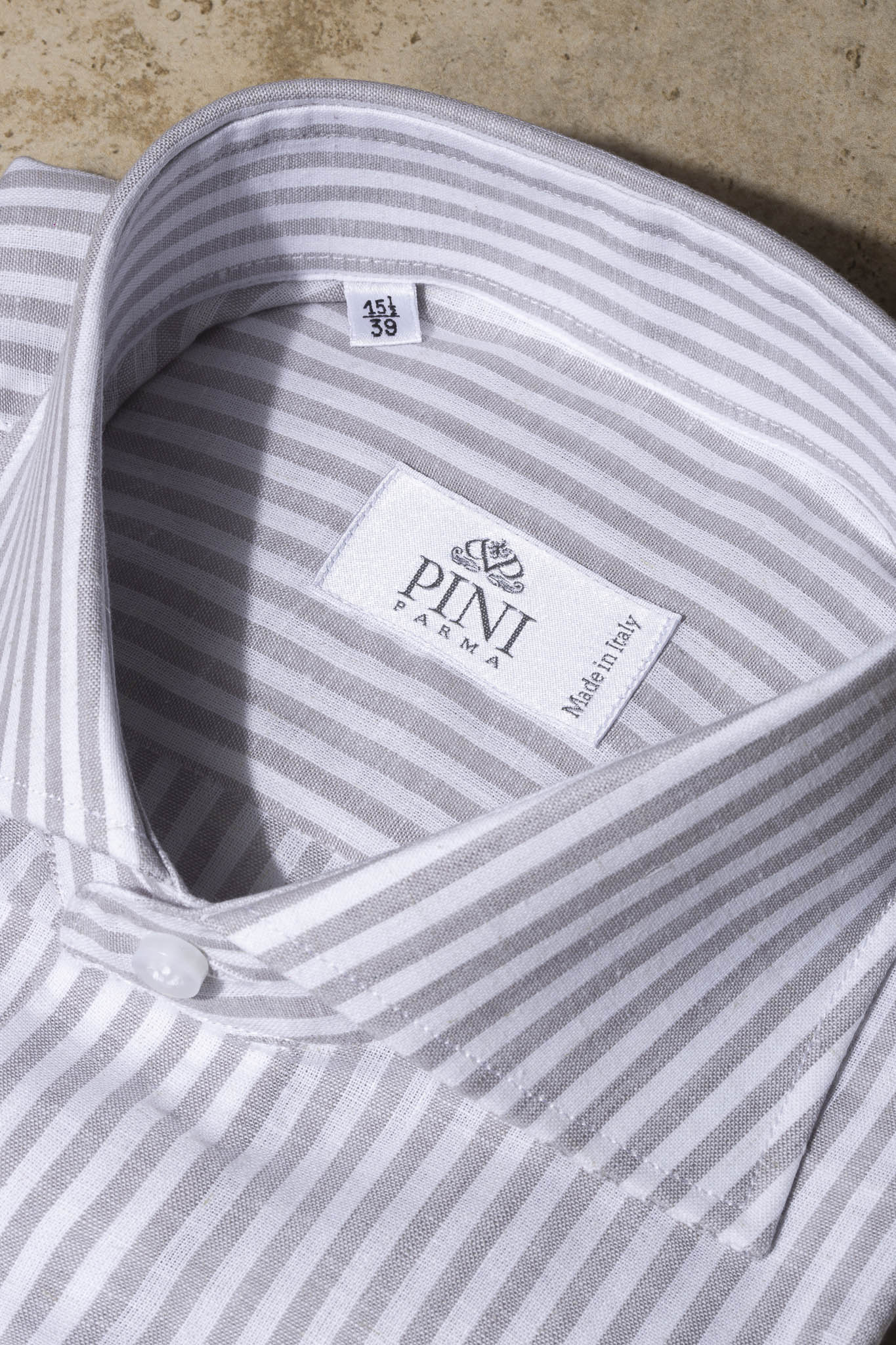 Light grey striped shirt - Made in Italy