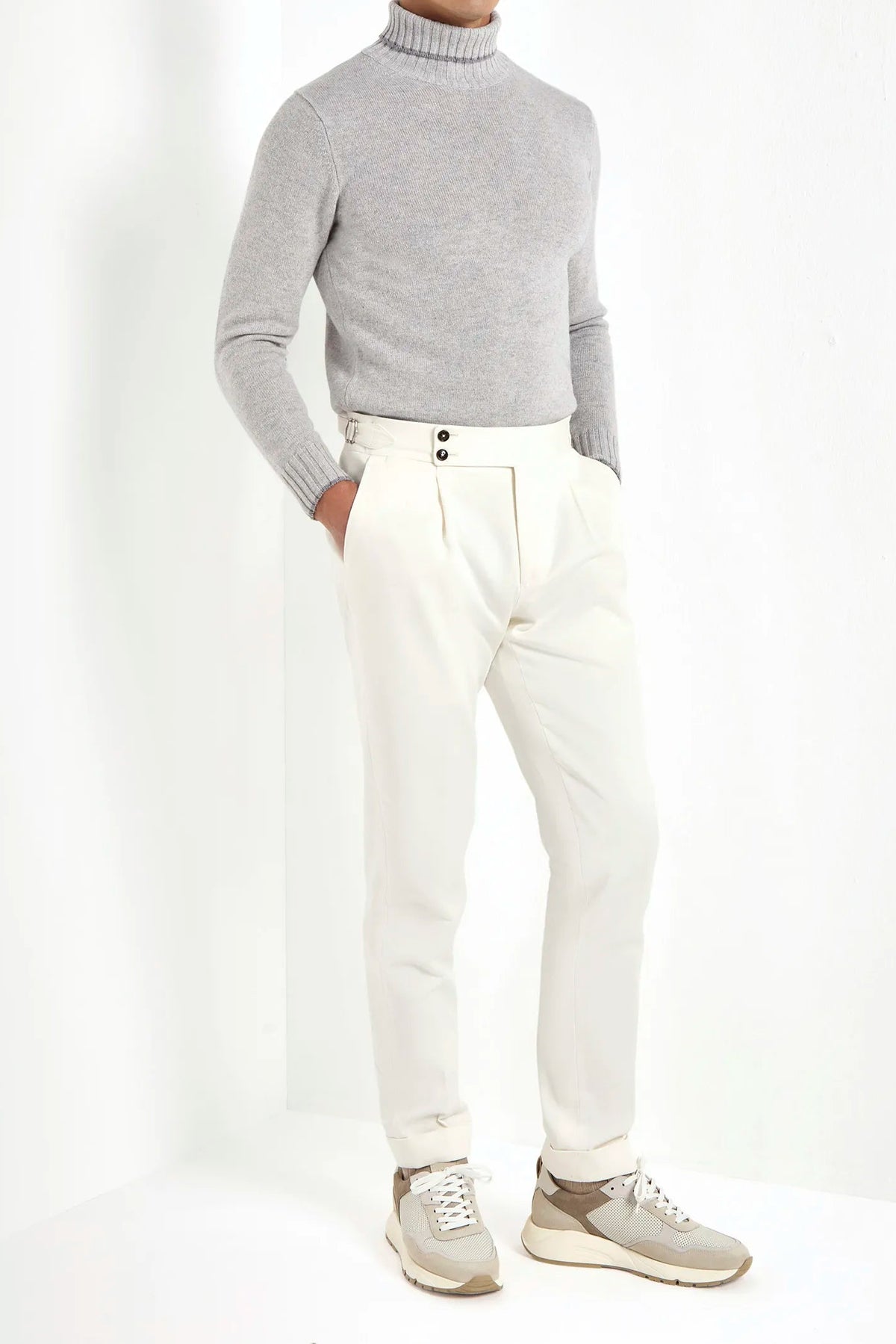 light grey wool turtleneck, italian style, made in italy, fine wool turtleneck, luxury wool sweater, elegant winter knitwear, refined menswear turtleneck, premium italian sweater, versatile layering turtleneck, tailored wool turtleneck, breathable winter sweater, soft wool knitwear, upscale wool sweater, italian craftsmanship turtleneck, polished winter knit, classic light grey turtleneck, timeless italian sweater, sophisticated wool knit, cozy winter wool sweater, lightweight wool turtleneck