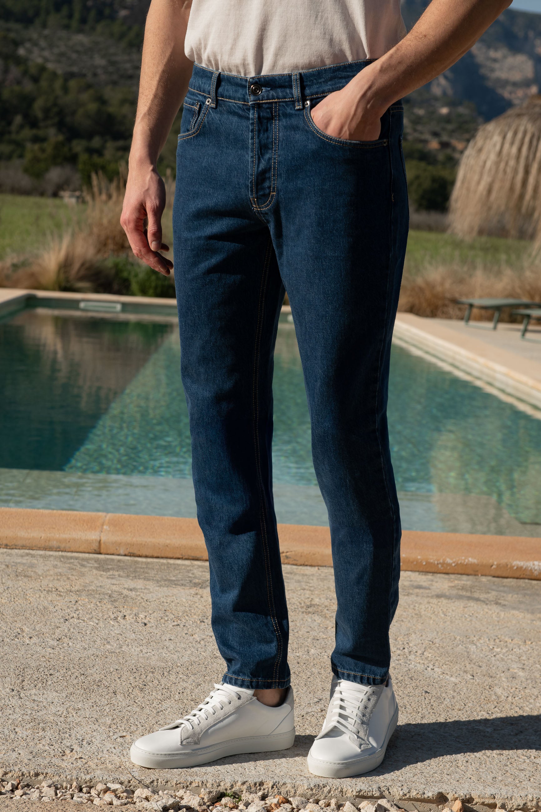 Mid-blue jeans - Candiani cotton - Made in Italy