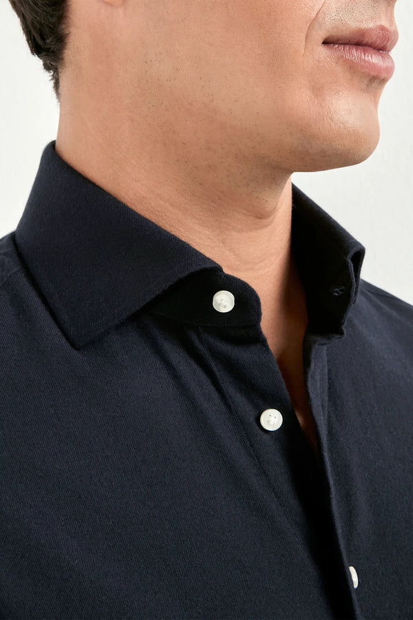 navy warm touch shirt, men brushed cotton shirt, italian casual shirt, navy cotton shirt, warm touch shirt, made in italy shirt, luxury casual shirt, soft brushed shirt, refined men's shirt, winter casual shirt, premium italian shirt, elegant brushed cotton shirt, tailored navy shirt, fine cotton shirt, breathable warm shirt, comfortable winter shirt, tailored casual shirt, upscale men's shirt, classic navy shirt, italian craftsmanship shirt