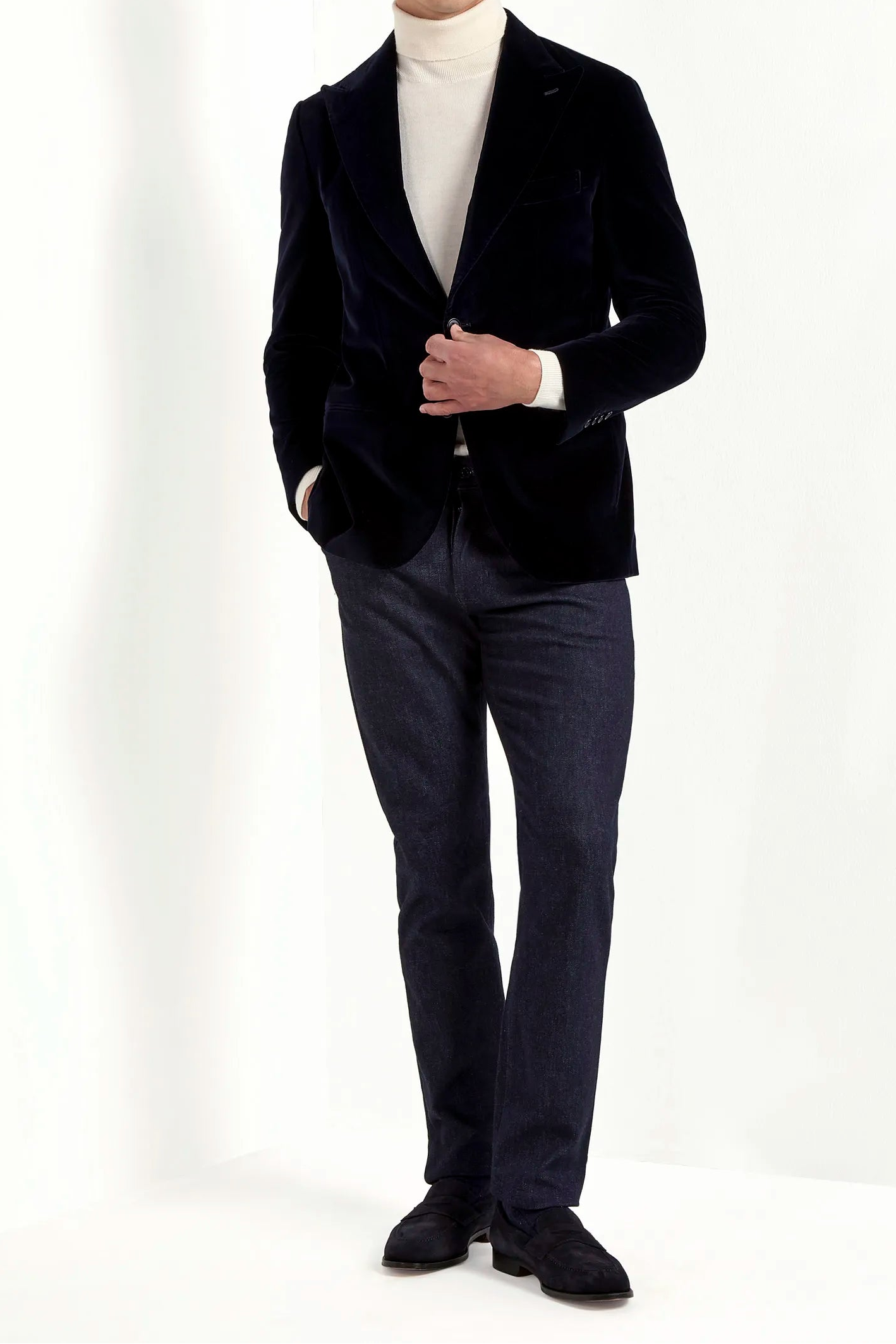 Giacca blu navy in velluto - Made in Italy