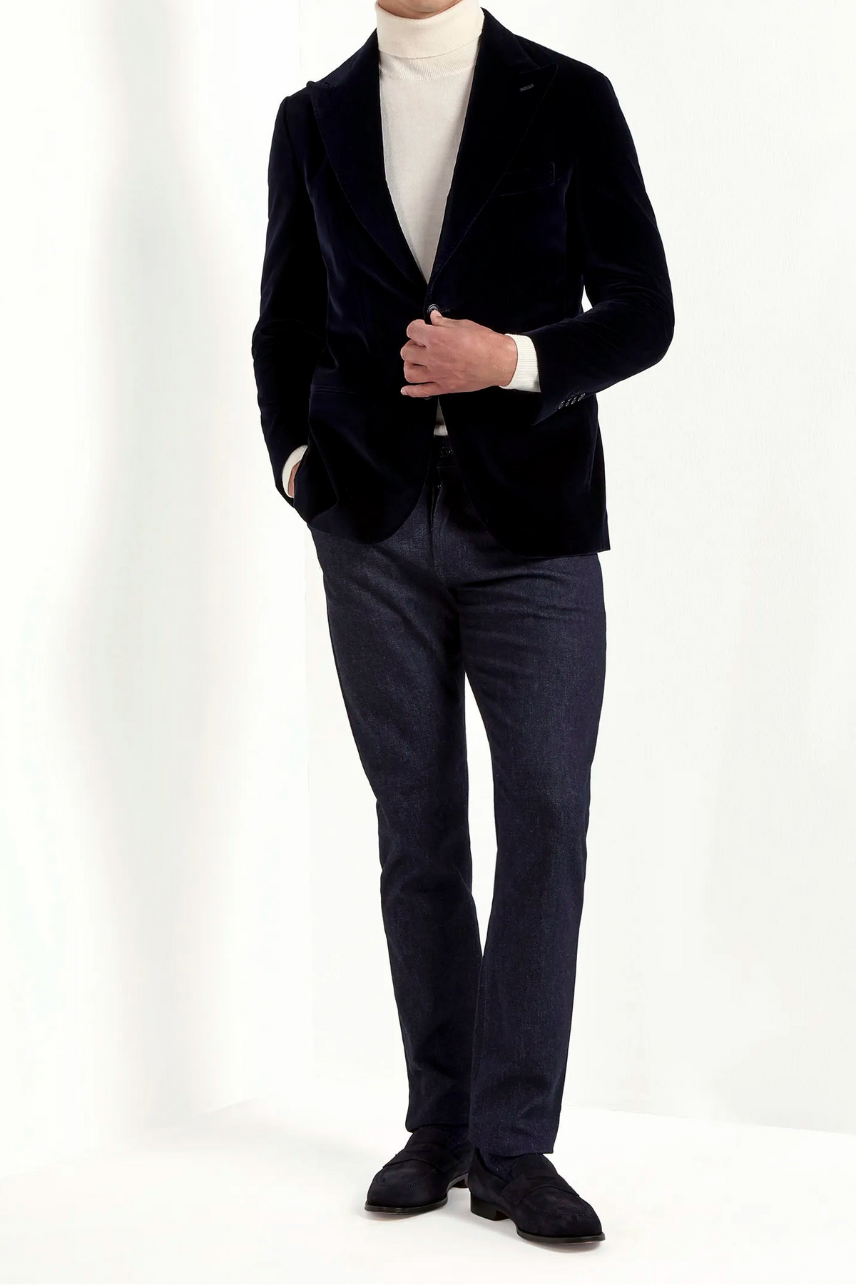 Giacca blu navy in velluto - Made in Italy