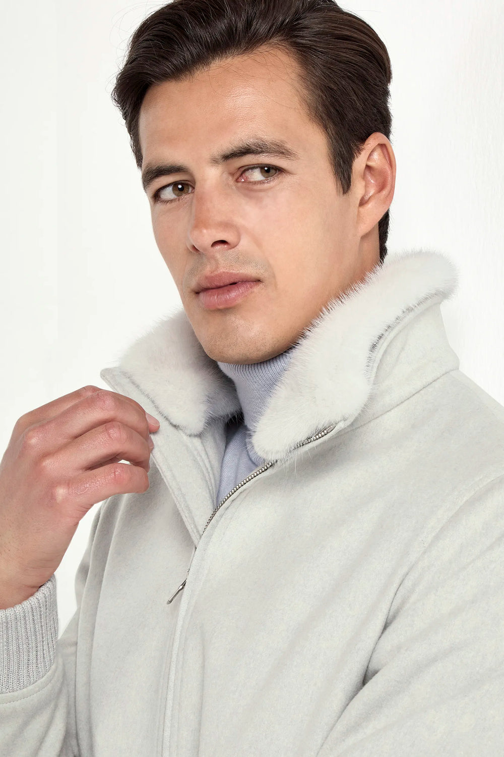 off-white bomber jacket, men wool bomber, italian wool bomber, off-white wool bomber, loro piana wool bomber, loro piana bomber jacket, mink collar bomber jacket, removable mink collar bomber, luxury loro piana bomber, elegant men's loro piana bomber, refined loro piana wool bomber, tailored off-white loro piana bomber, premium italian loro piana bomber, sophisticated loro piana bomber jacket, timeless italian loro piana bomber, upscale men's loro piana bomber, italian craftsmanship loro piana bomber